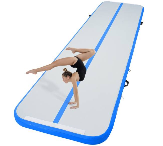 3,9 m ilgio pripučiamas gimnastikos kilimėlis su pompa0