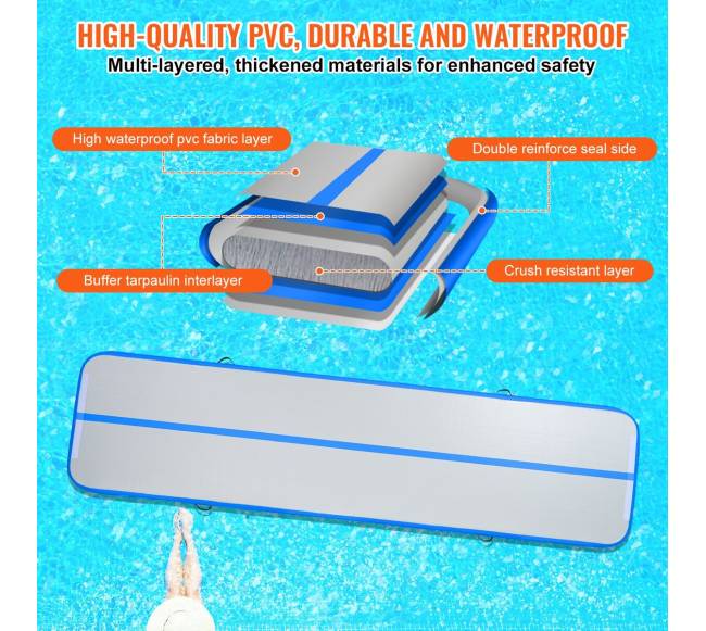 3,9 m ilgio pripučiamas gimnastikos kilimėlis su pompa2