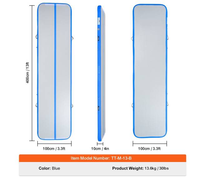 3,9 m ilgio pripučiamas gimnastikos kilimėlis su pompa6