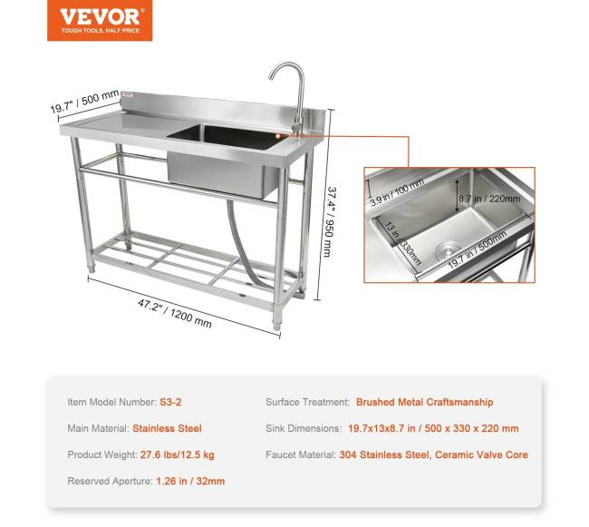 Nerūdijančio plieno vieno dubens kriauklė6