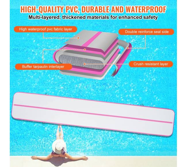 6 m ilgas pripučiamas gimnastikos kilimėlis su pompa2