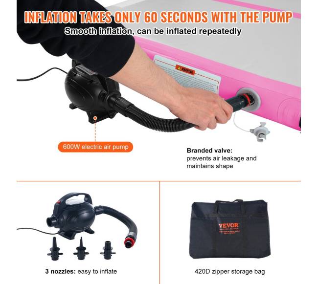 6 m ilgas pripučiamas gimnastikos kilimėlis su pompa3