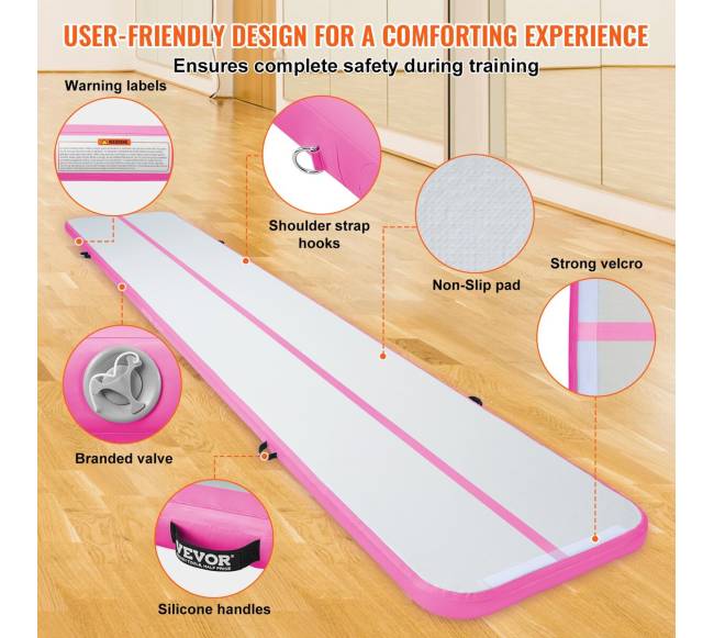 6 m ilgas pripučiamas gimnastikos kilimėlis su pompa4