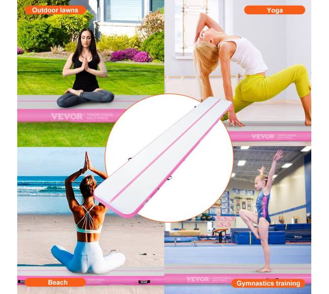 6 m ilgas pripučiamas gimnastikos kilimėlis su pompa5