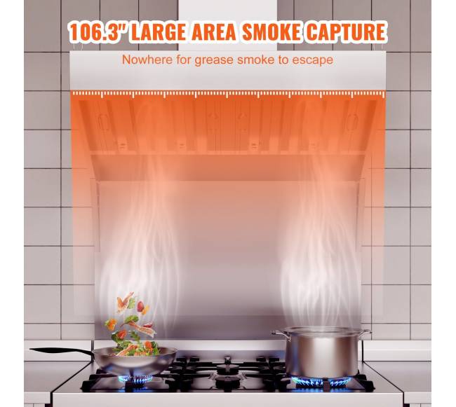 Restoranų ventiliacijos gaubtas 9ft iš nerūdijančio plieno2