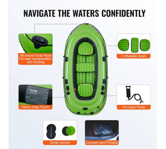 Pripučiamas 5 vietų žvejybinis valtis5