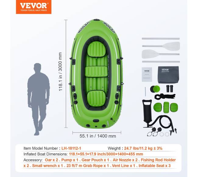 Pripučiamas 5 vietų žvejybinis valtis6