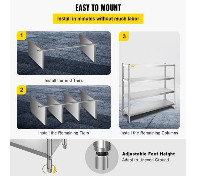 4 aukštų nerūdijančio plieno lentyna5