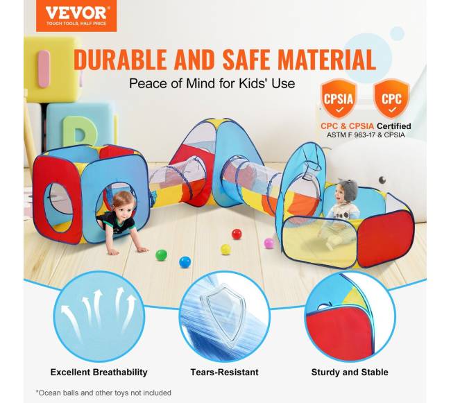 5 viename vaikų žaidimų palapinė su tuneliu1