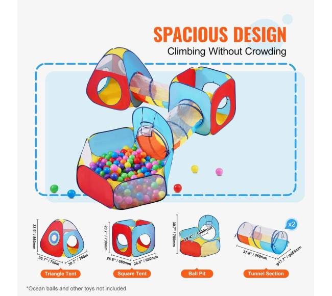 5 viename vaikų žaidimų palapinė su tuneliu2