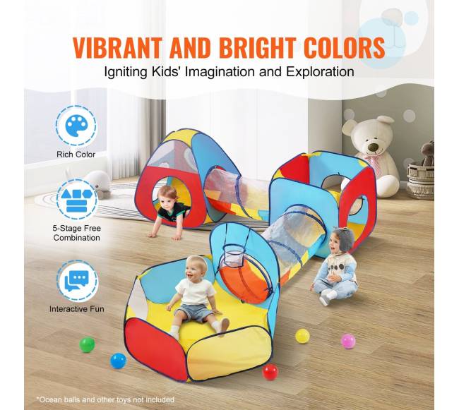 5 viename vaikų žaidimų palapinė su tuneliu3