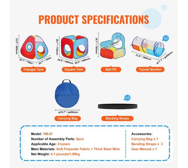 5 viename vaikų žaidimų palapinė su tuneliu6