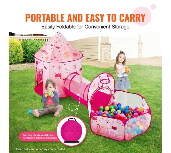 Vaikiška 3 dalių žaidimų palapinė su tuneliu4