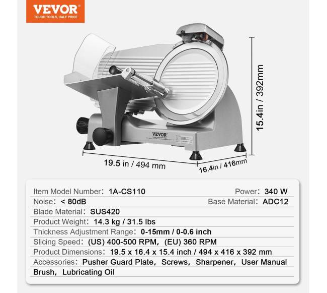 Elektrinė mėsmalė su tekintuvu 340W6