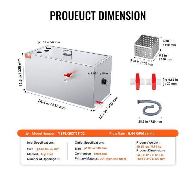 Komercinis riebalų gaudyklė restoranams ir virtuvėms6