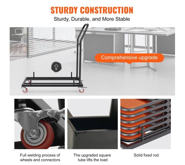 Sulankstomų kėdžių vežimėlis su 12 vietų2