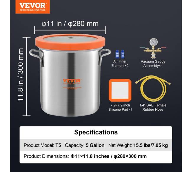 5 galonų vakuuminė kamera su stiklo dangčiu6