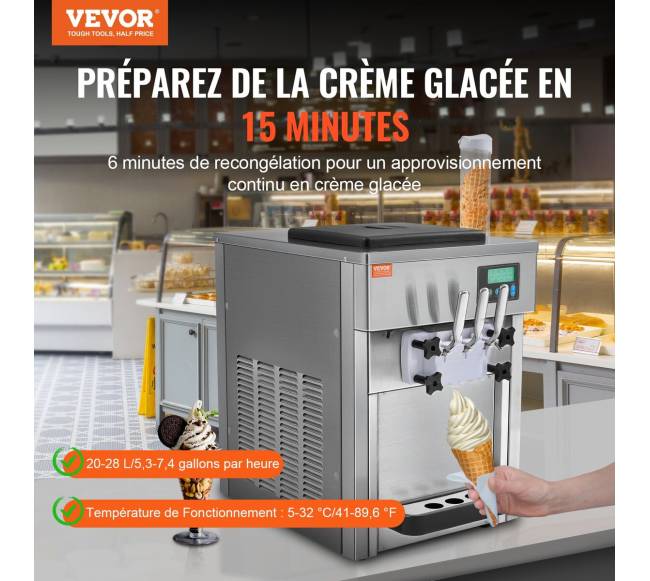 Komercinė minkštųjų ledų gaminimo mašina 20 lh1