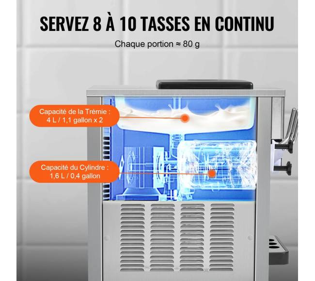 Komercinė minkštųjų ledų gaminimo mašina 20 lh3