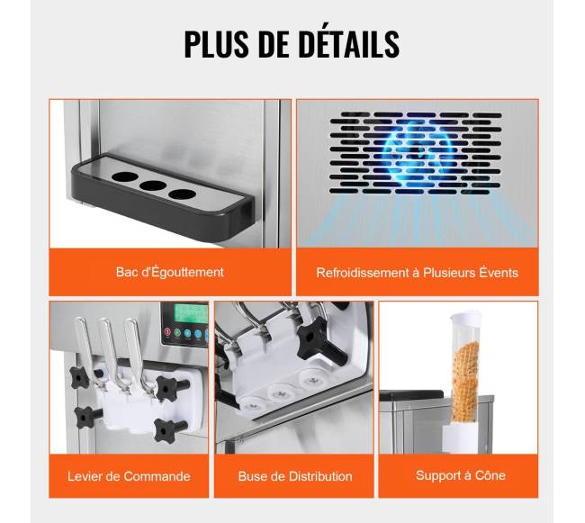 Komercinė minkštųjų ledų gaminimo mašina 20 lh5