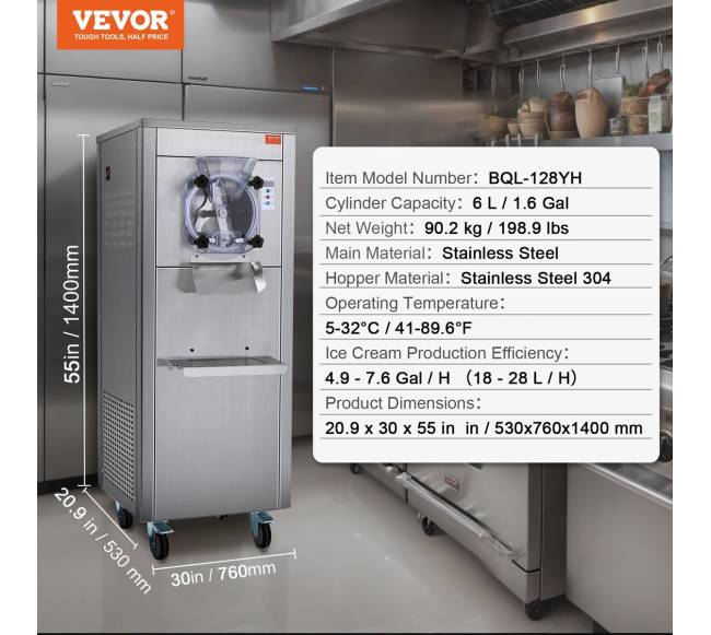 Kietų ledų gaminimo aparatas 18 Lh6