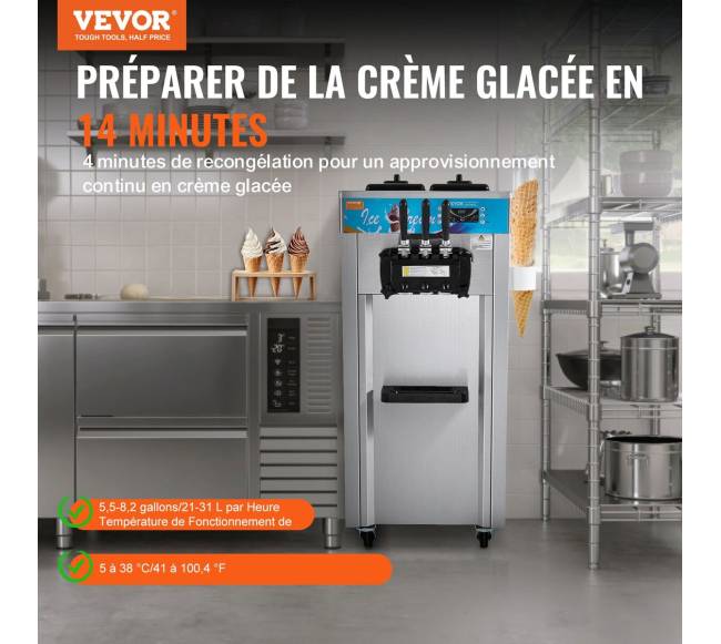 Trijų skonių minkštasis ledų gaminimo aparatas1