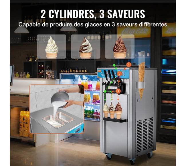 Trijų skonių minkštasis ledų gaminimo aparatas2