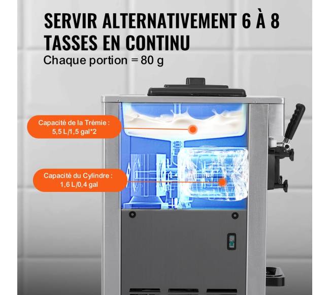 Trijų skonių minkštasis ledų gaminimo aparatas3