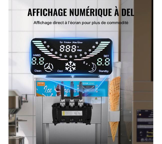 Trijų skonių minkštasis ledų gaminimo aparatas4