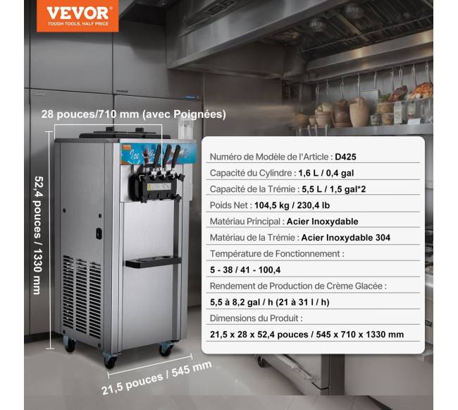 Trijų skonių minkštasis ledų gaminimo aparatas6