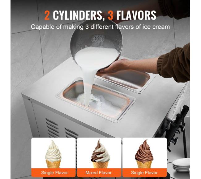 Konditerinė minkšto ledų gaminimo mašina, 3 skonių2
