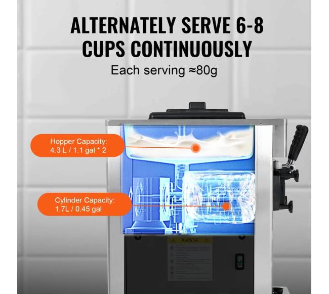 Konditerinė minkšto ledų gaminimo mašina, 3 skonių3