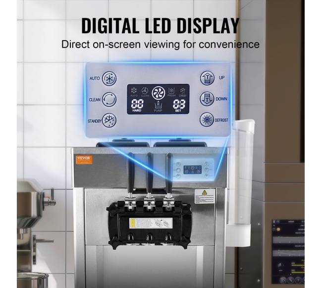 Konditerinė minkšto ledų gaminimo mašina, 3 skonių4