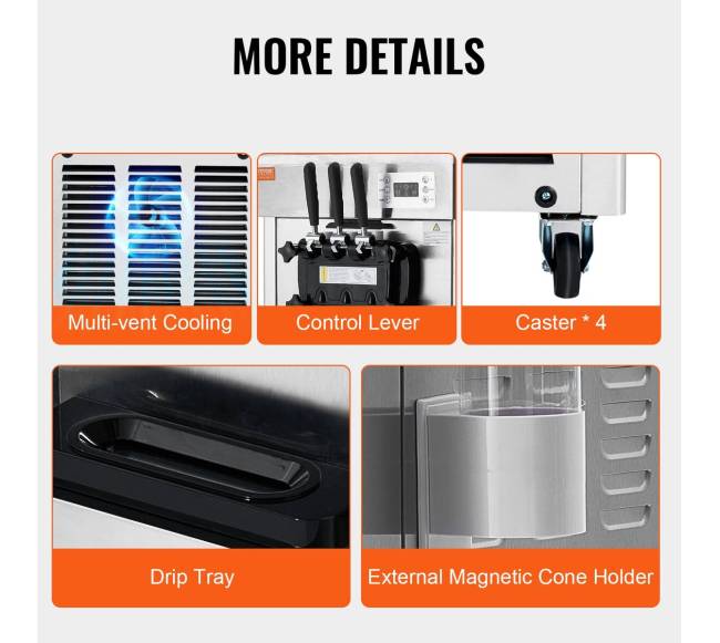 Konditerinė minkšto ledų gaminimo mašina, 3 skonių5