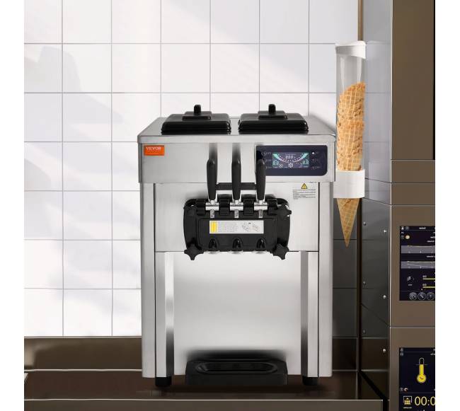 Komercinė minkštų ledų mašina su trimis skonių pasirinkimais7