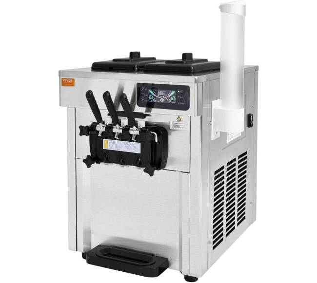 Komercinė minkštų ledų mašina su trimis skonių pasirinkimais10