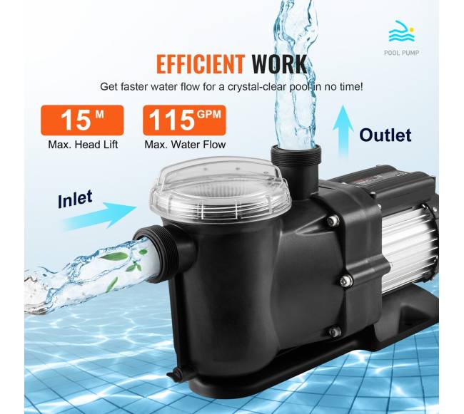 Antžeminis baseino siurblys 1500W 2.0HP su filtru4