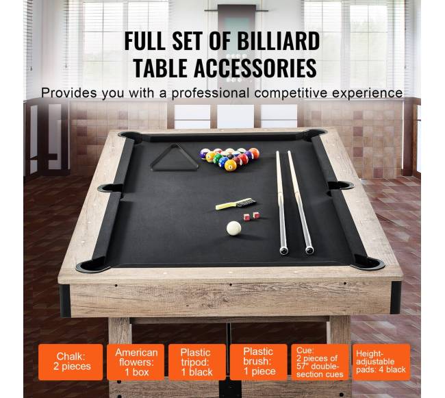 7 pėdų biliardo stalas su priedais3