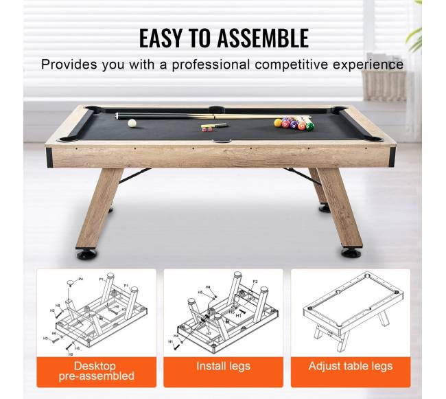 7 pėdų biliardo stalas su priedais4