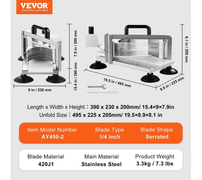Rankinis pomidorų pjaustiklis 6,3 mm6