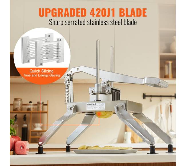 Komercinis daržovių pjaustytuvas, 6,35 ir 12,7 mm3