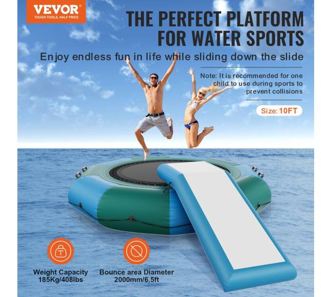 3 m pripučiamas vandens batutas su čiuožykla1