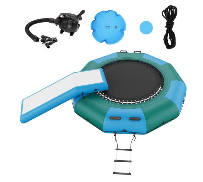 3 m pripučiamas vandens batutas su čiuožykla10