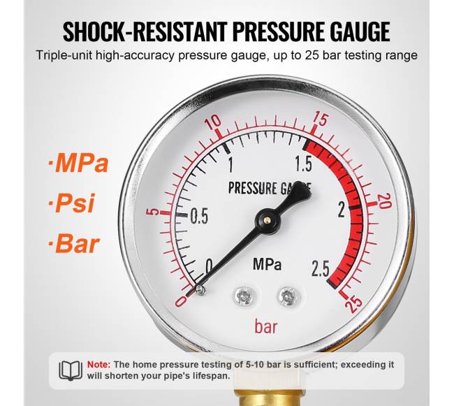 Hidrostatinė testavimo pompa su manometru5