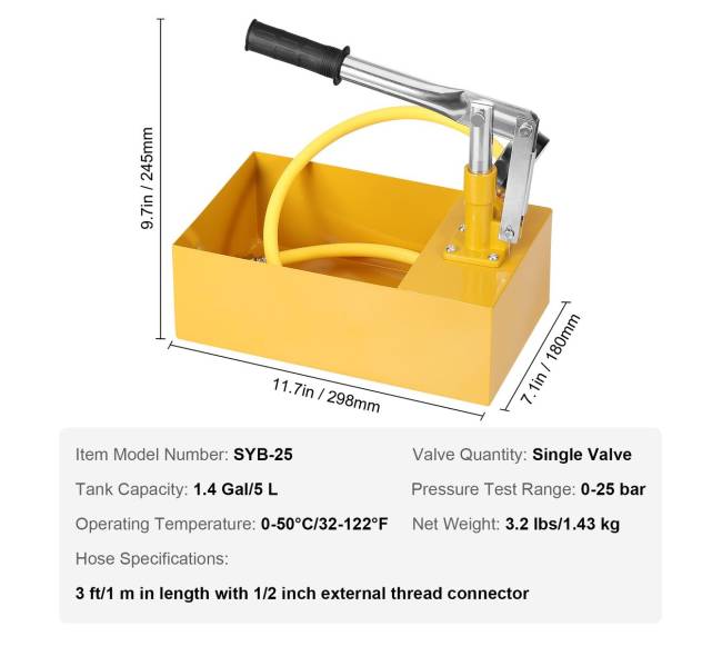 Hidrostatinė testavimo pompa su manometru6