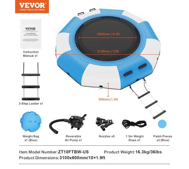Pripučiama vandens batuta 3 m platforma6