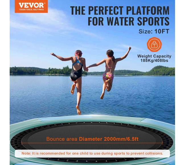 10 pėdų pripučiamas vandens batutas1