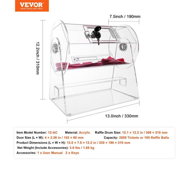 Akrilo lošimo būgnas loterijoms6