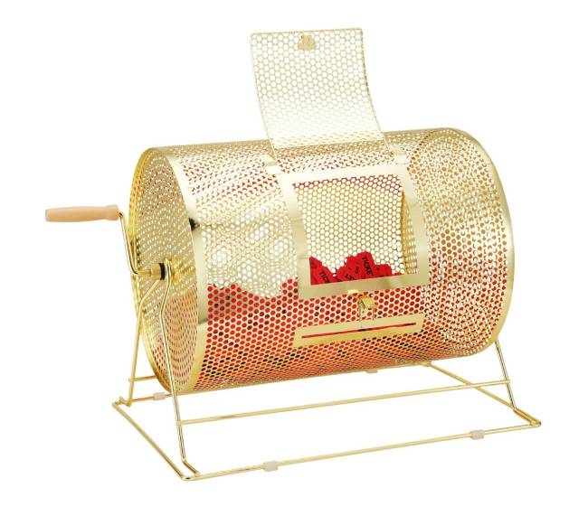 Loterijų būgnas su medine rankena0