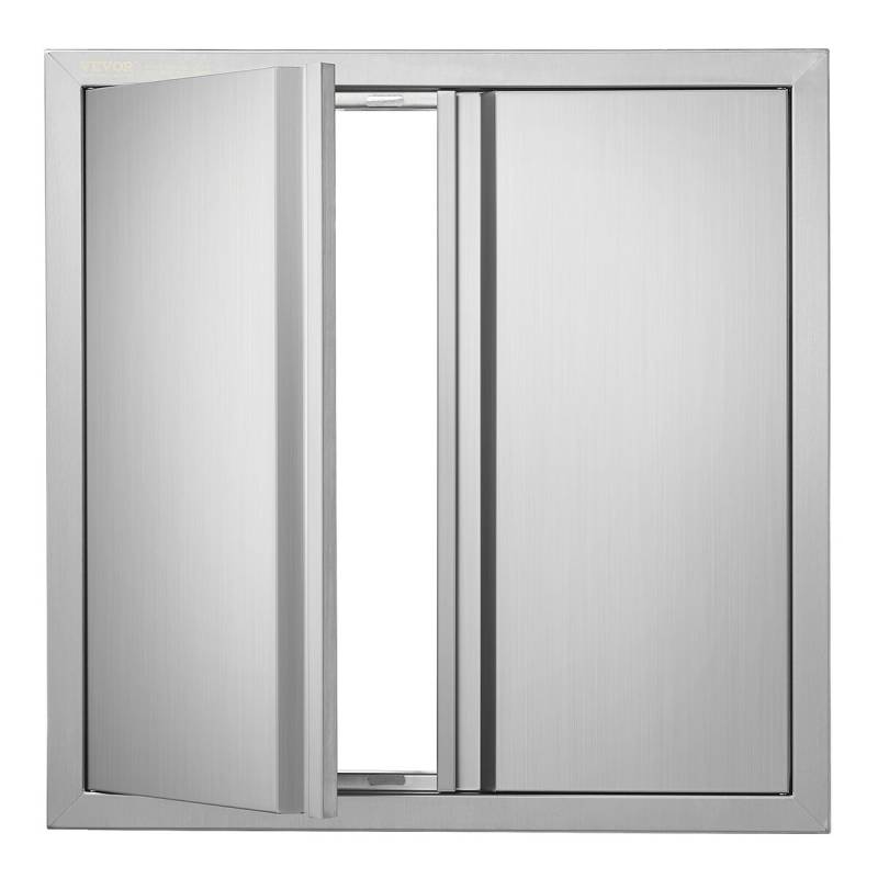 Lauko virtuvės durys 610x610 mm, nerūdijančio plieno0